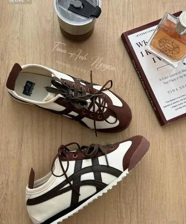 Onitsuk_a Tiger Mexico 66 WhiteCoffee Brown  Mens Premium First Copy Sneakers D-1977 Main image