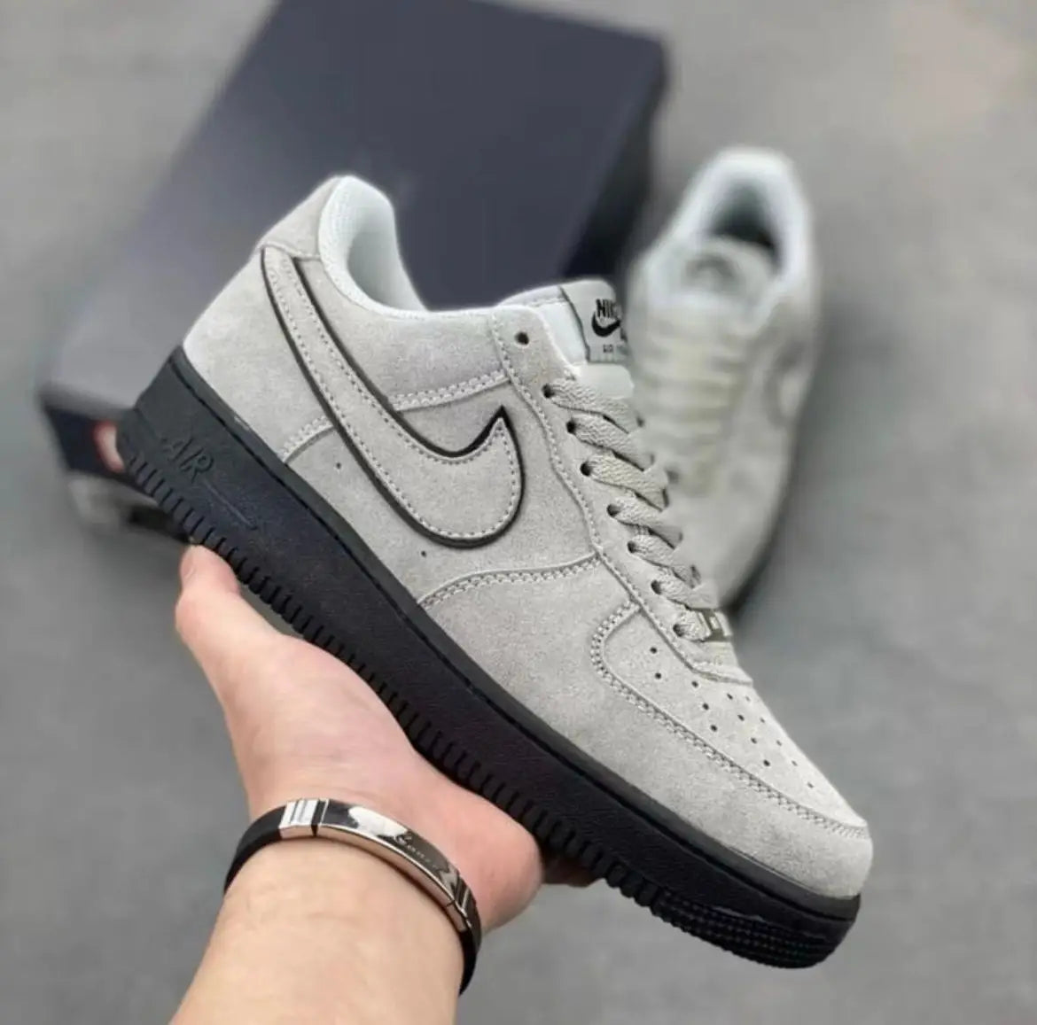 Nike Airforce 1 SUEDE GREY BLACK Main image