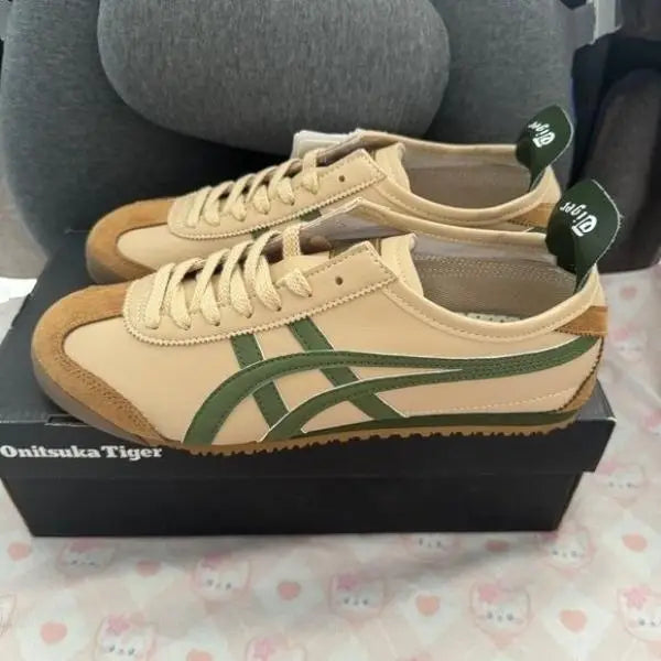 Onitsuk a Tiger MEXICO 66 Beige Grass Green 1st Leather Quality Fixx
