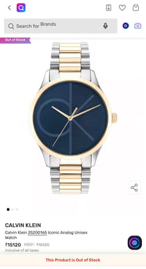 Calvin Klei n Dual Tone With Blue Premium Watch