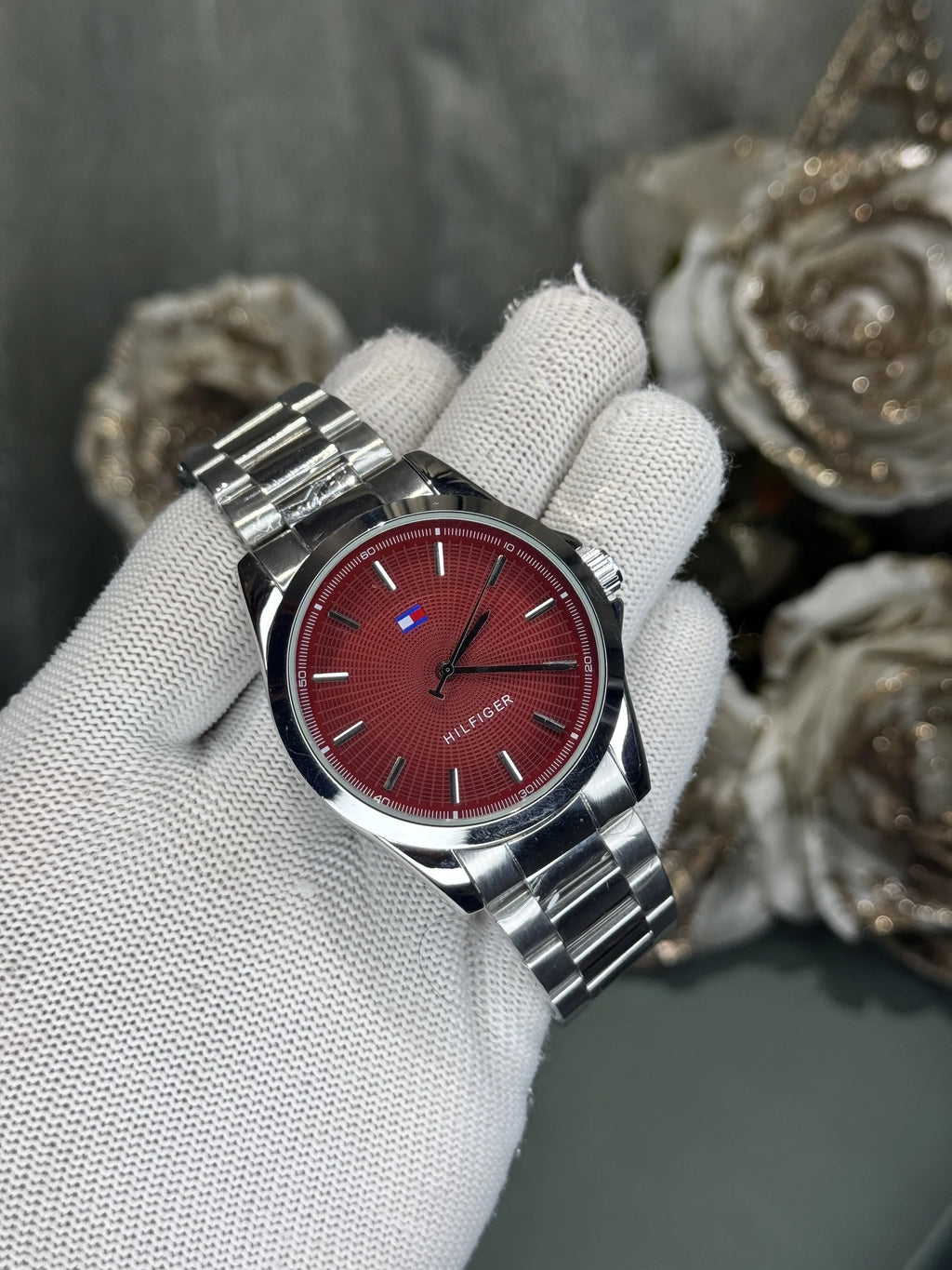 Tommy Hilfige r Bruce Silver Red Premium Quartz Watch