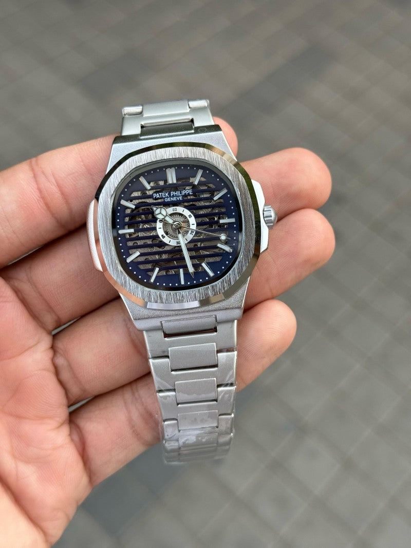 Patek Phillip e Nautilus Automatic Skeleton Silver Blue Secondary image