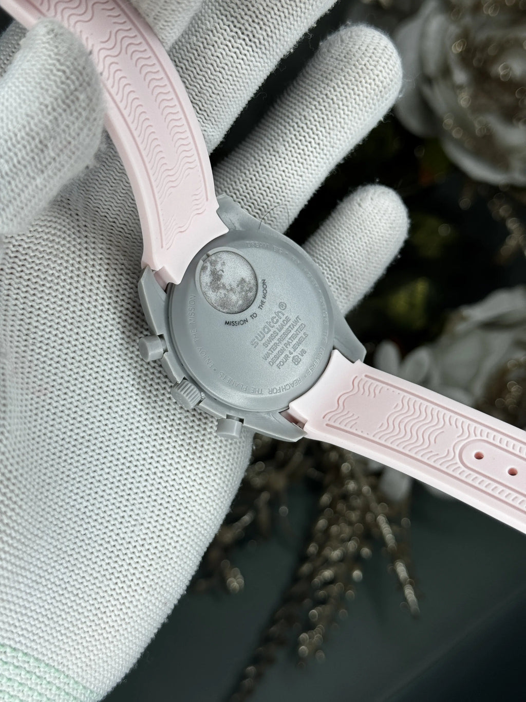 Omeg a x Swatch Grey Pink Chronograph Premium Watch