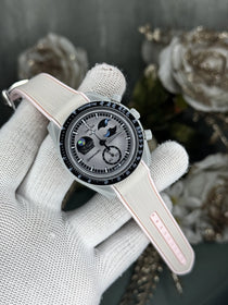 Omeg a x Swatch Grey Pink Chronograph Premium Watch