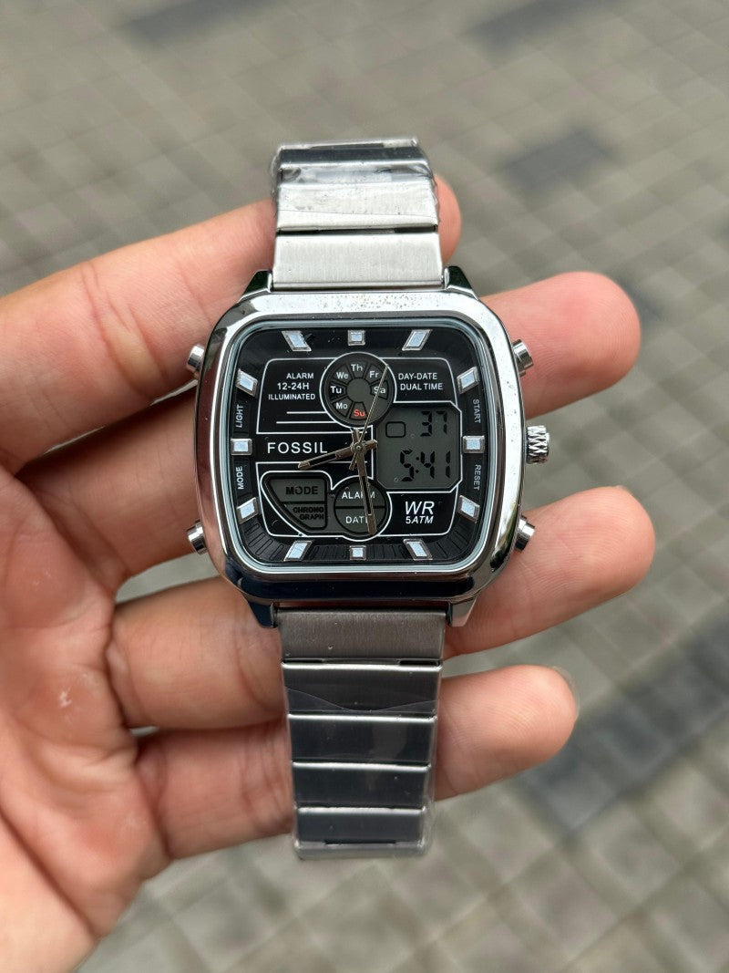 Fossi l Retro Silver Black Main image