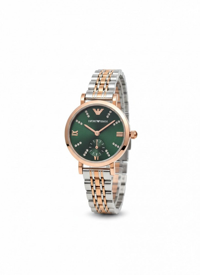 Emporio Arman i Women Two Tone Green Diamond Edition