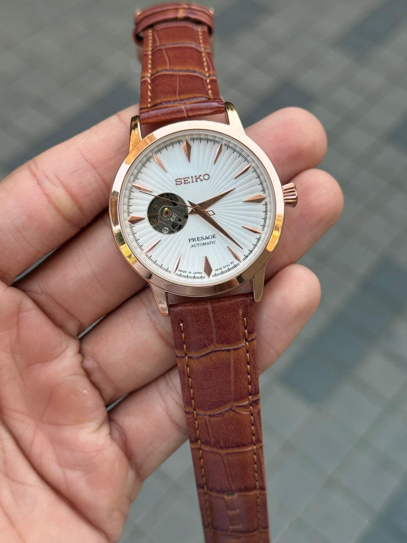 Seik o Presage Automatic Leather