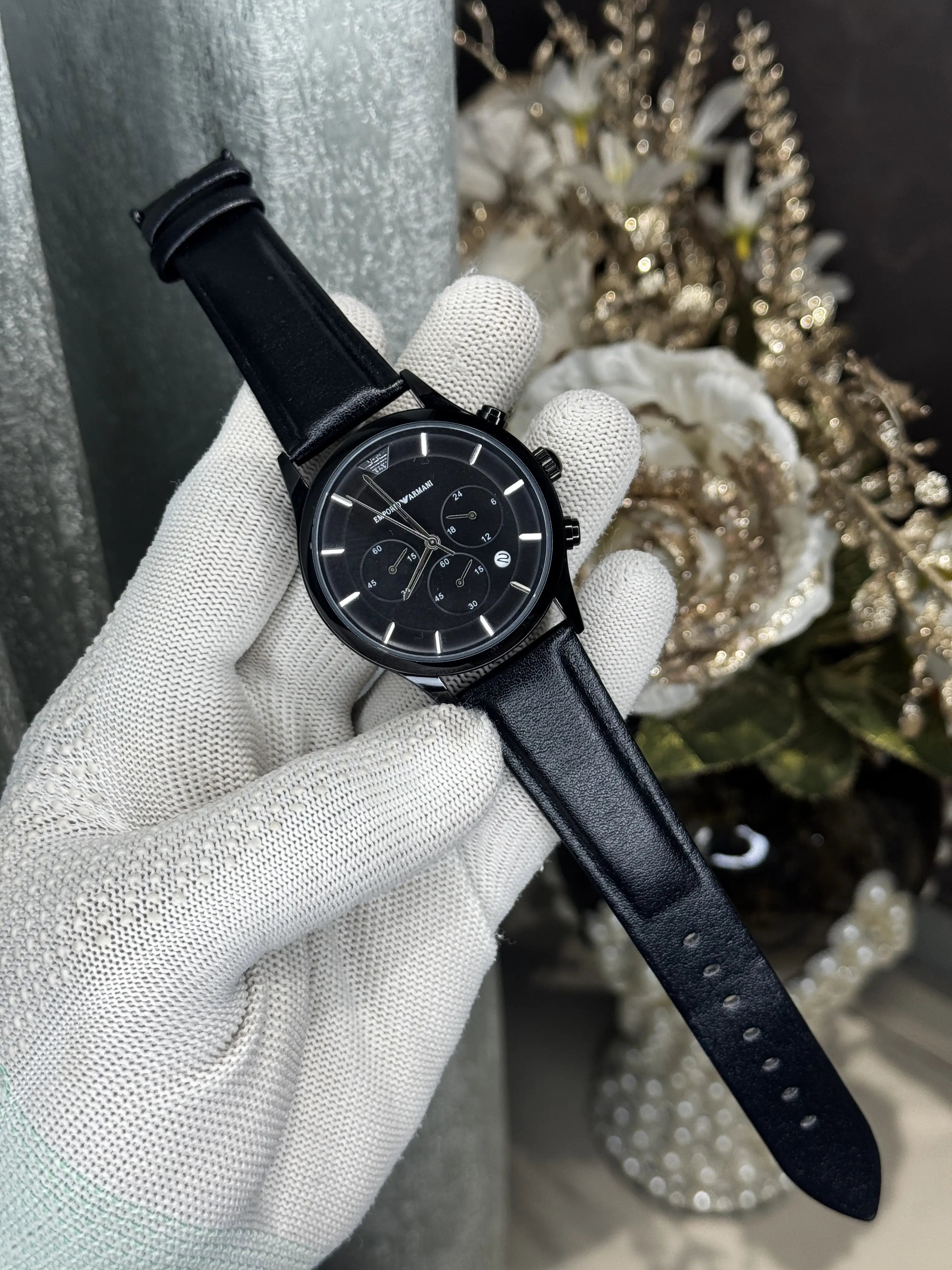 Emporio Arman i All Black Chronograph Watch Secondary image
