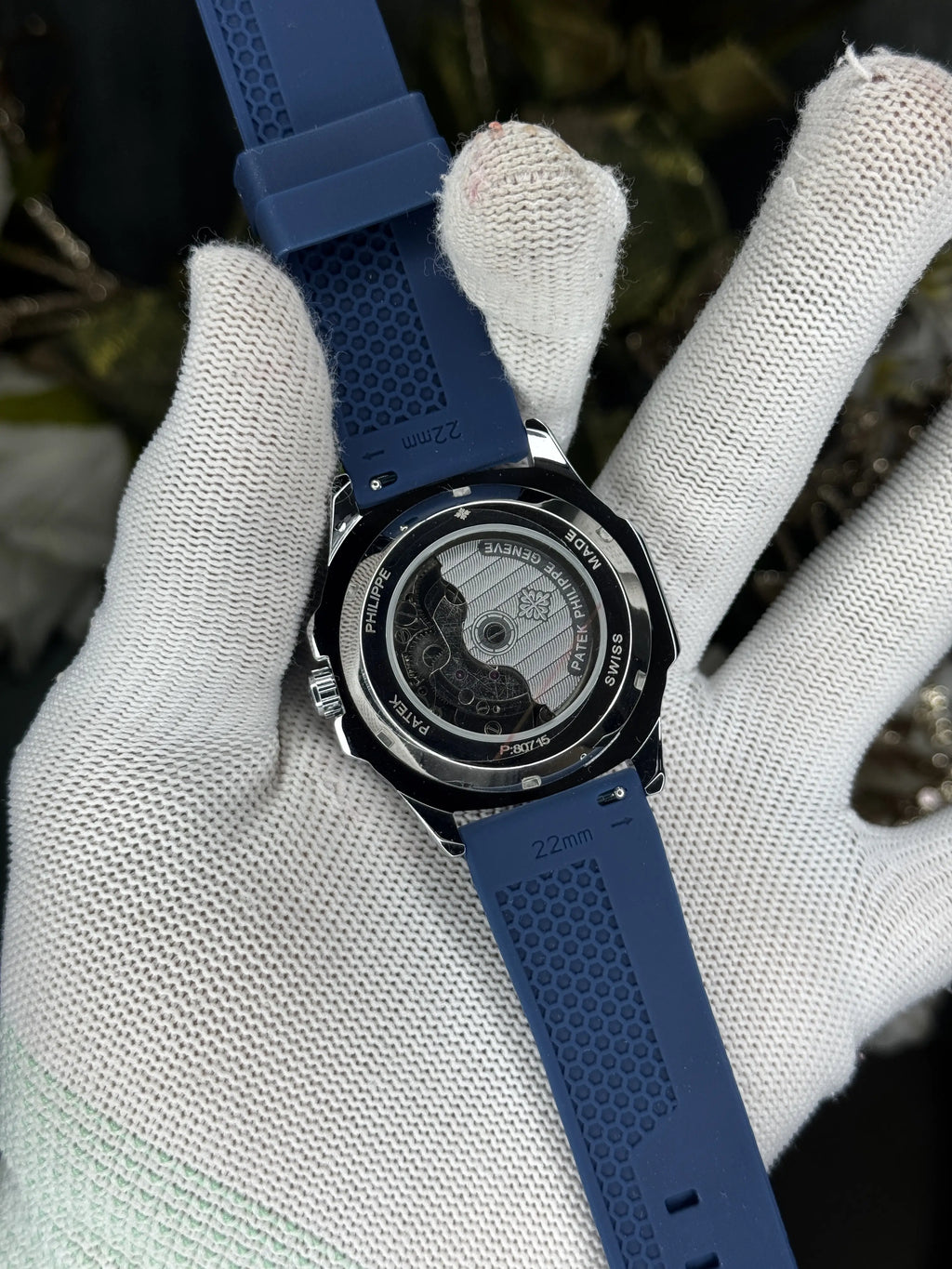 Patek Philippe Silver Blue Premium Automatic Watch