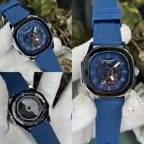 Patek Philippe Silver Blue Premium Automatic Watch