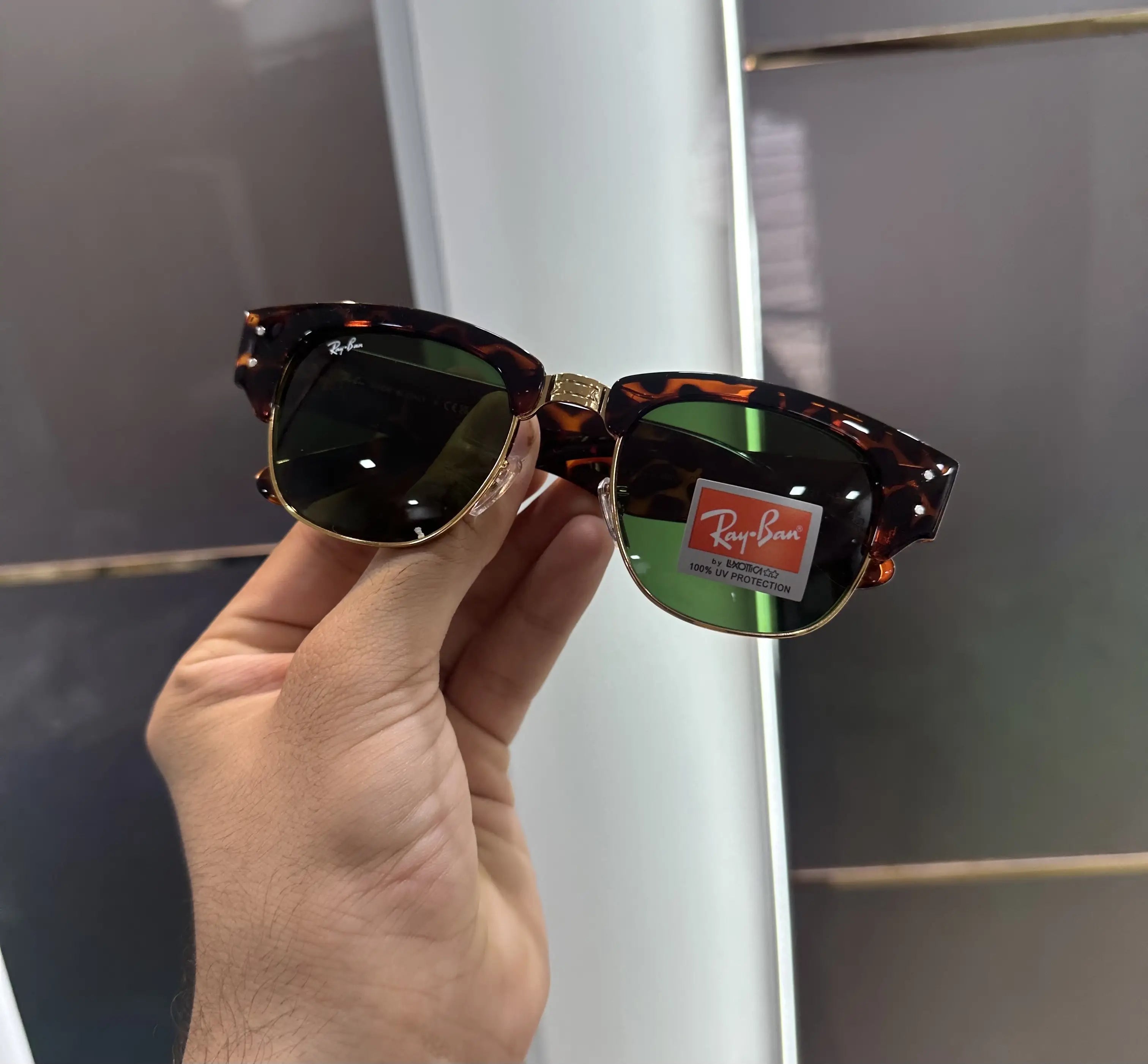 RayBan Tiger Green Clubmaster Premium Shades 0316 Secondary image