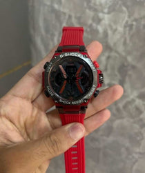 Gshock Red Silicone Strap Analog With Digital Premium Watch