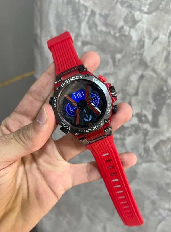 Gshock Red Silicone Strap Analog With Digital Premium Watch Secondary image
