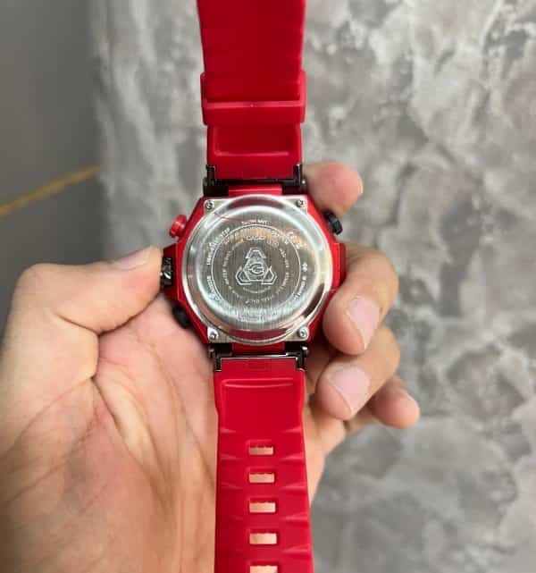 Gshock Red Silicone Strap Analog With Digital Premium Watch