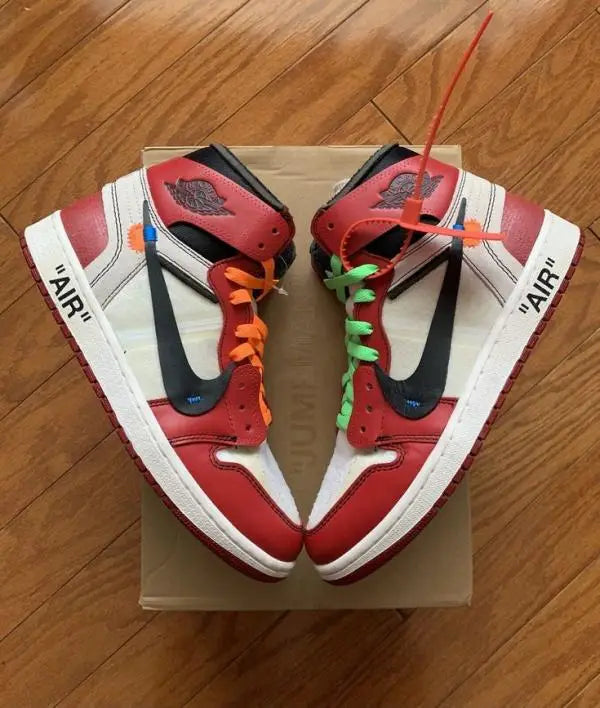 Nik_e Jordan retro 1 X off white UNC Red
