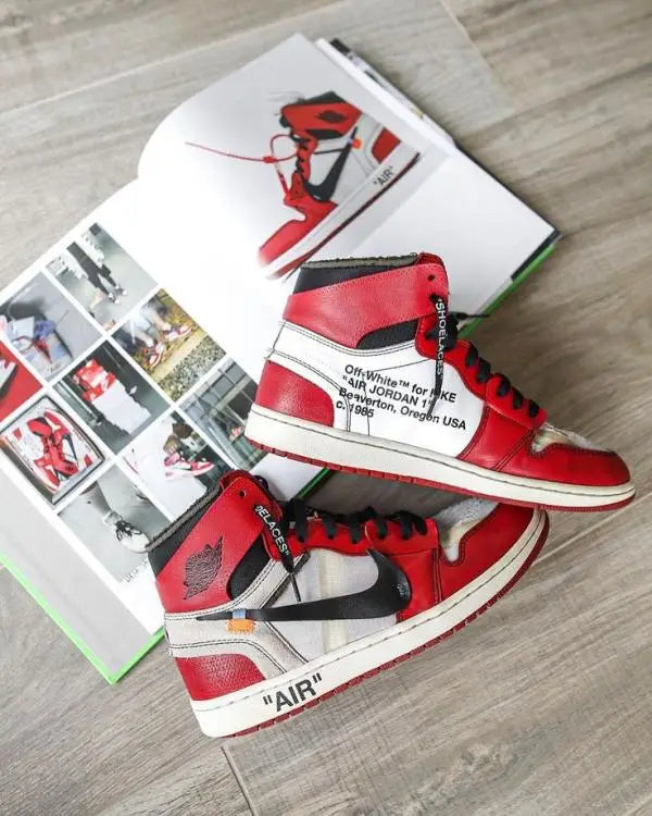 Nik_e Jordan retro 1 X off white UNC Red Secondary image