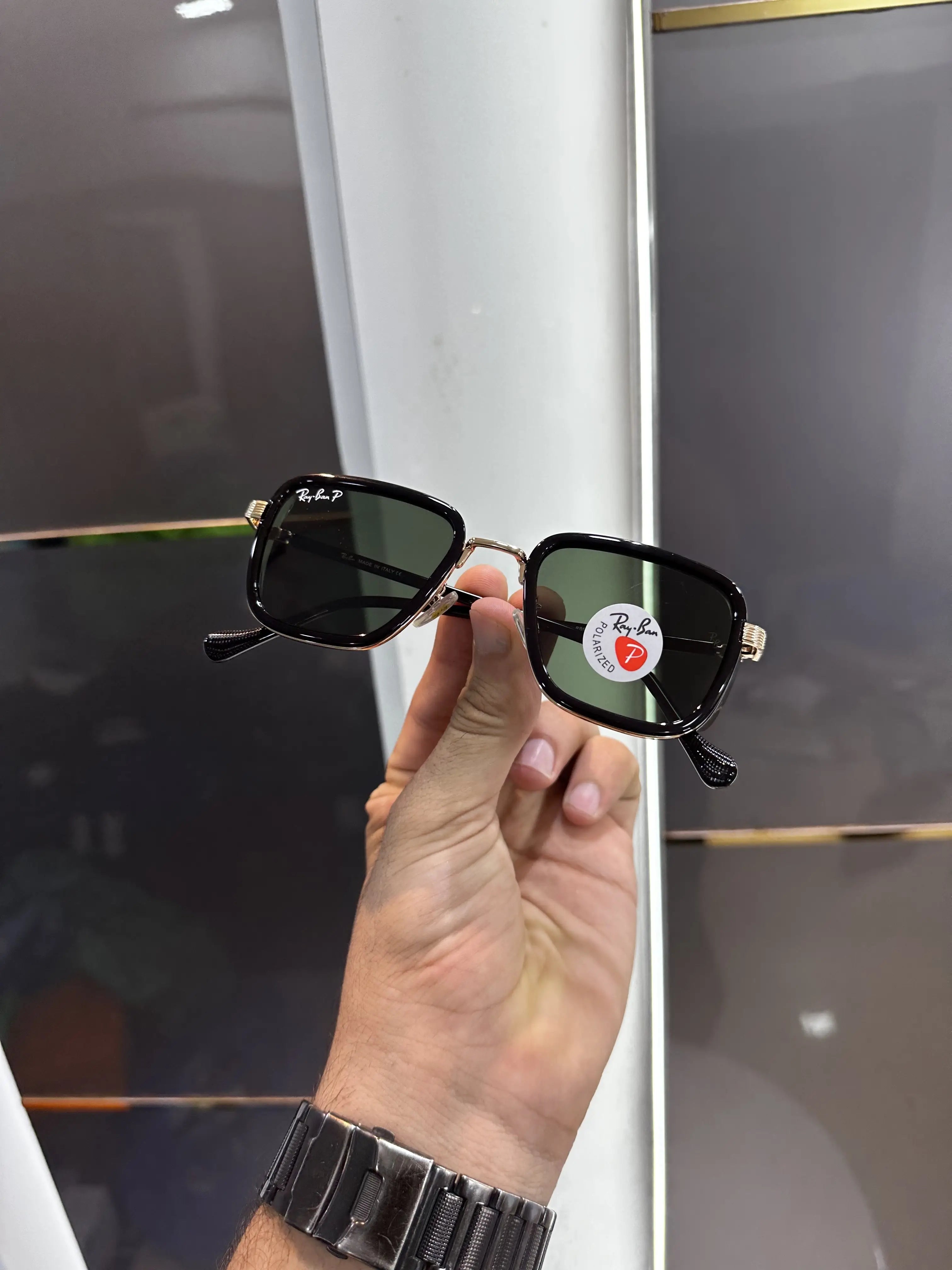 Ray Ban Gold Green Glass Premium Shades 6527 Secondary image