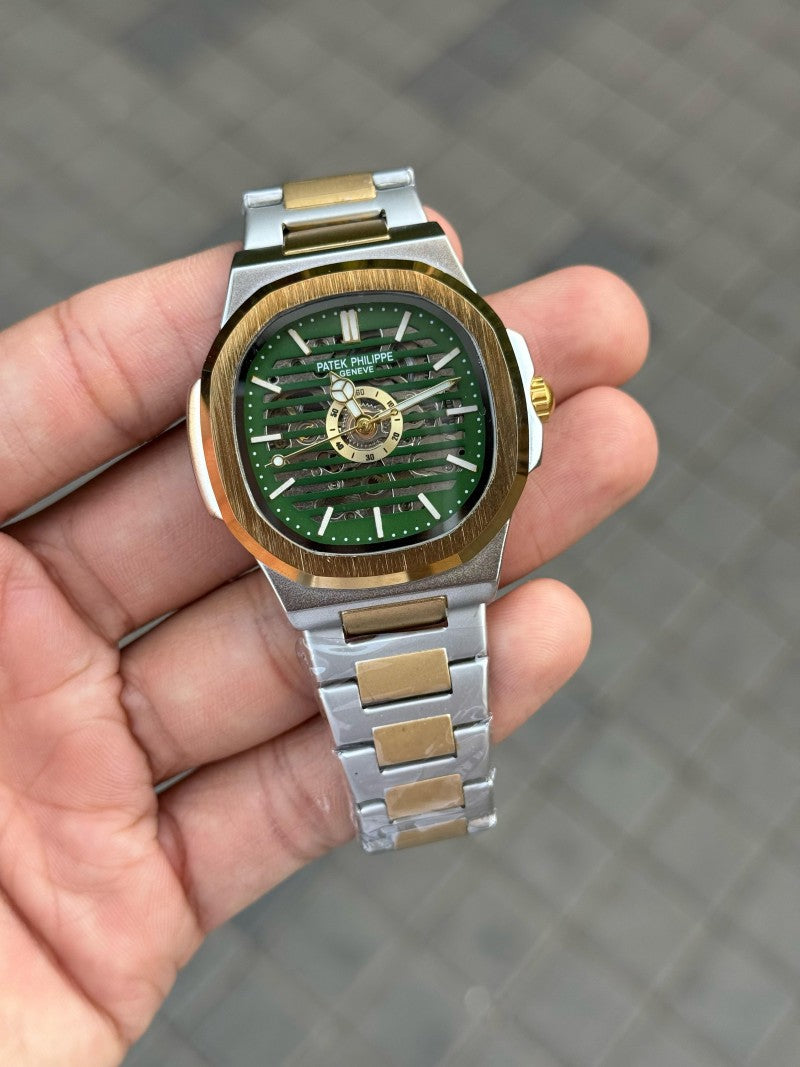 Patek Phillip e Nautilus Automatic Skeleton Gold Two Tone Green Main image