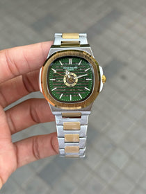 Patek Phillip e Nautilus Automatic Skeleton Gold Two Tone Green