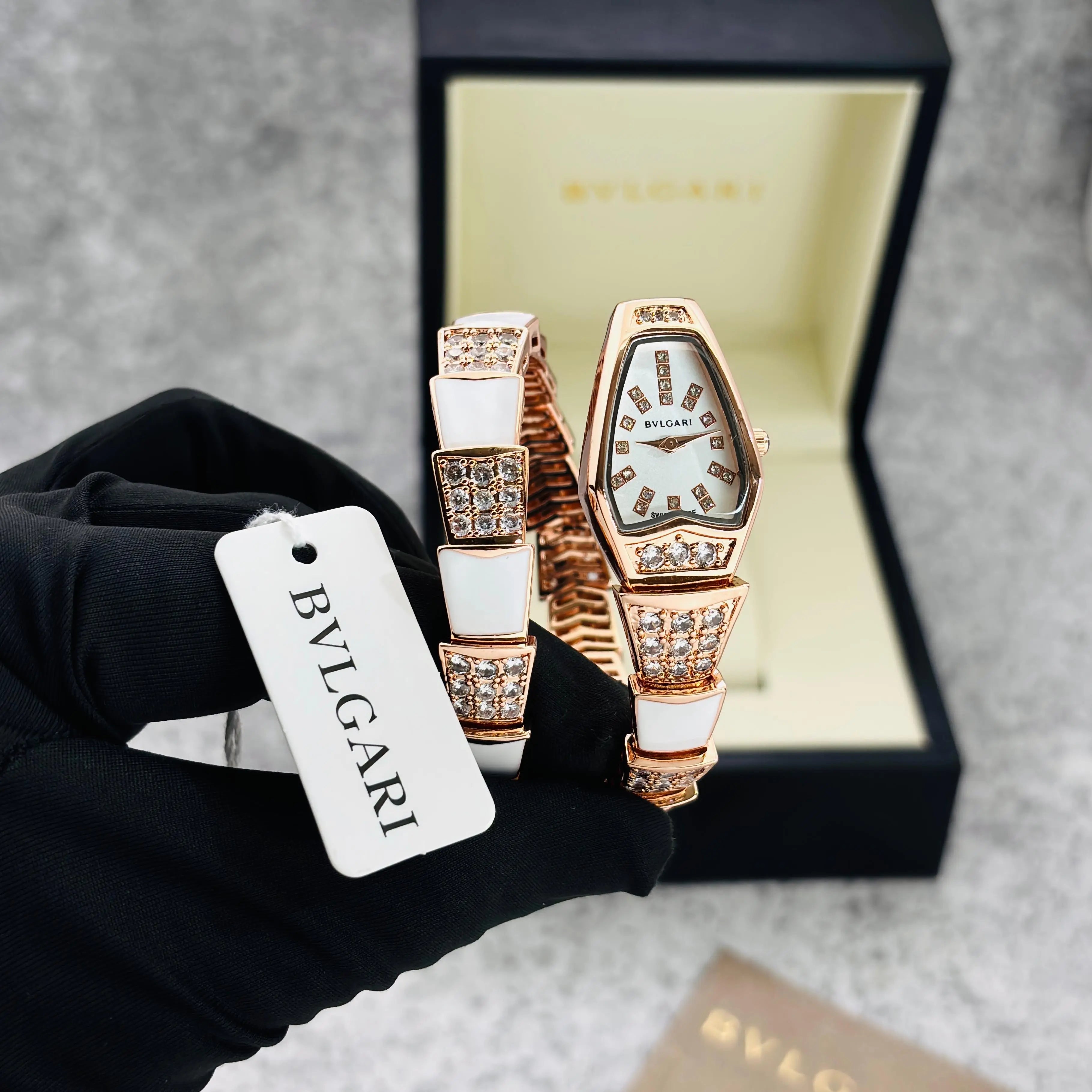 Bvlgari Serpenti Viper Japan Gold White Premium Ladies Watch