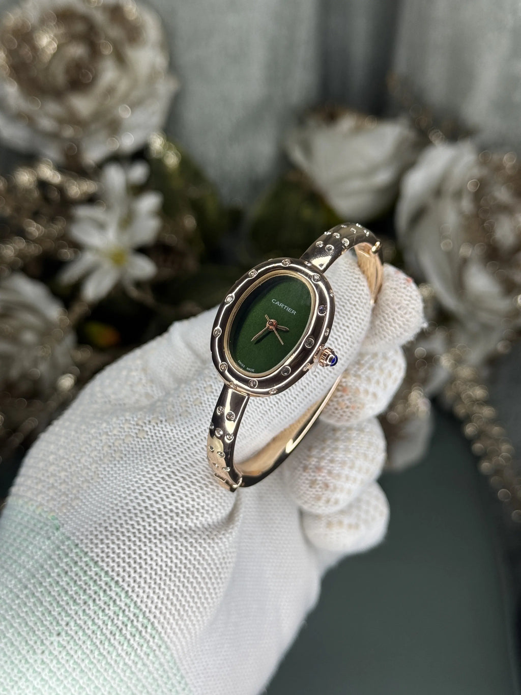 Cartier Bangle Copper Green Diamond Premium Watch