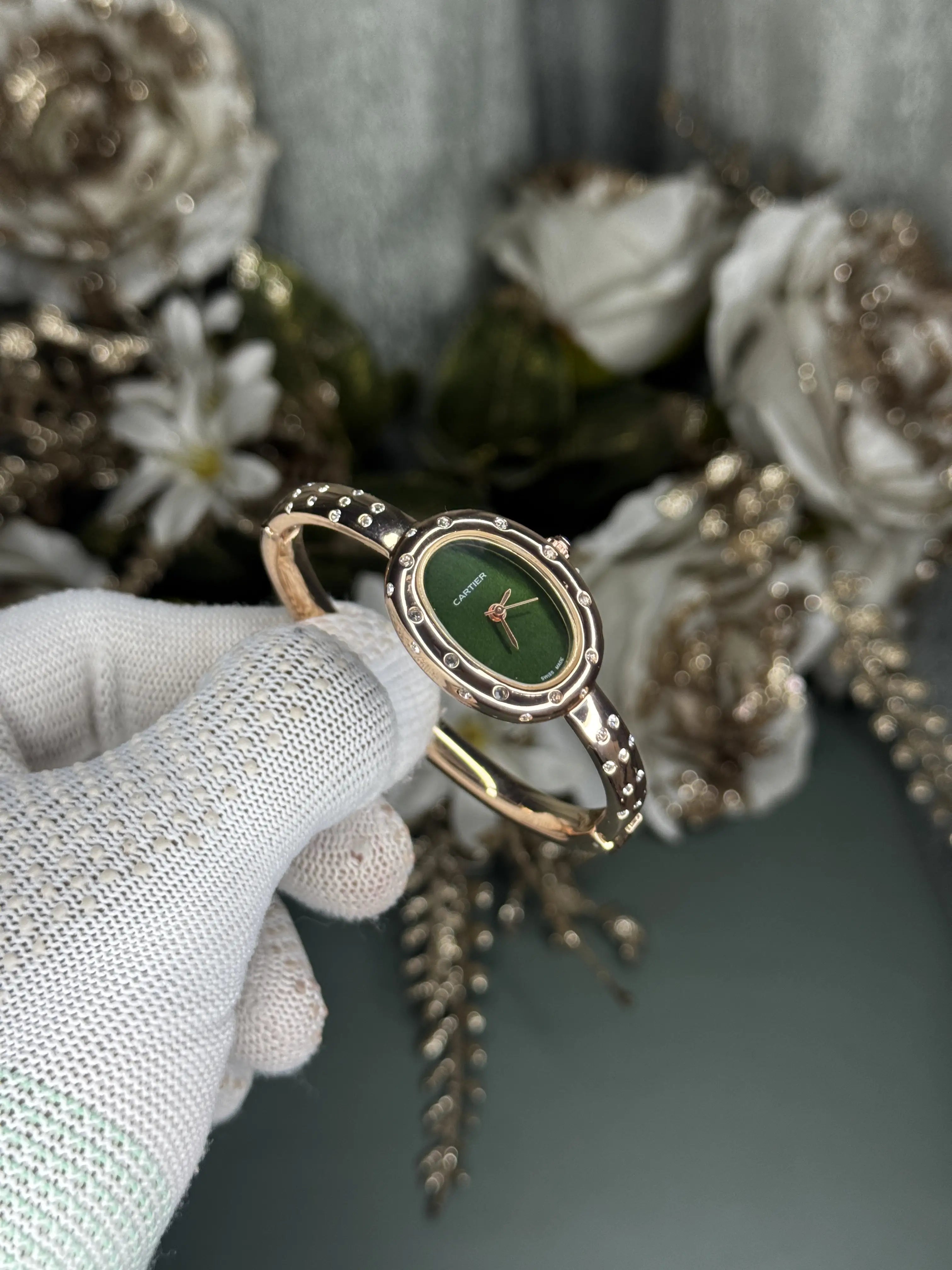 Cartier Bangle Copper Green Diamond Premium Watch Secondary image