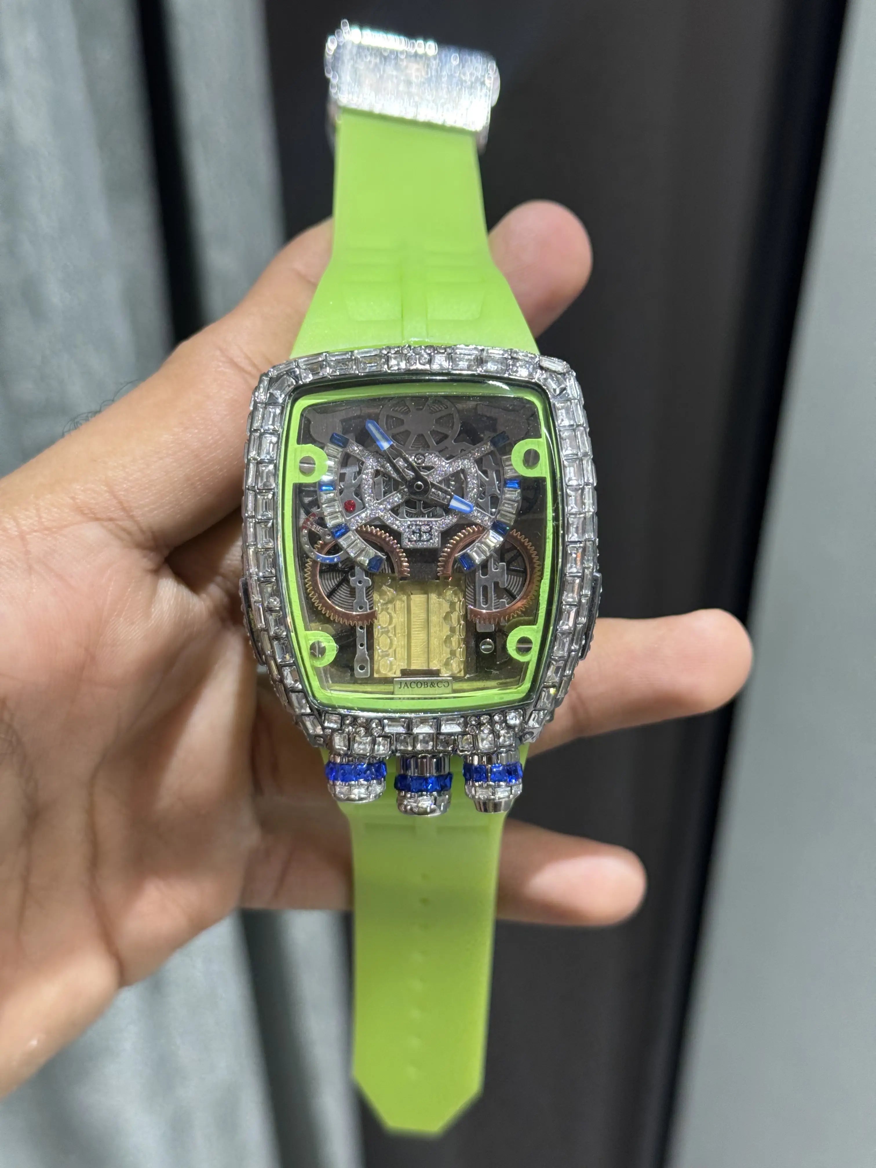 Jacob&Co. Bugatt I Silver Green Diamond Premium Watch Main image