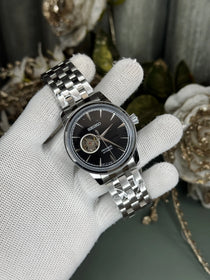 Seik o Presage Silver Black Automatic Premium Watch