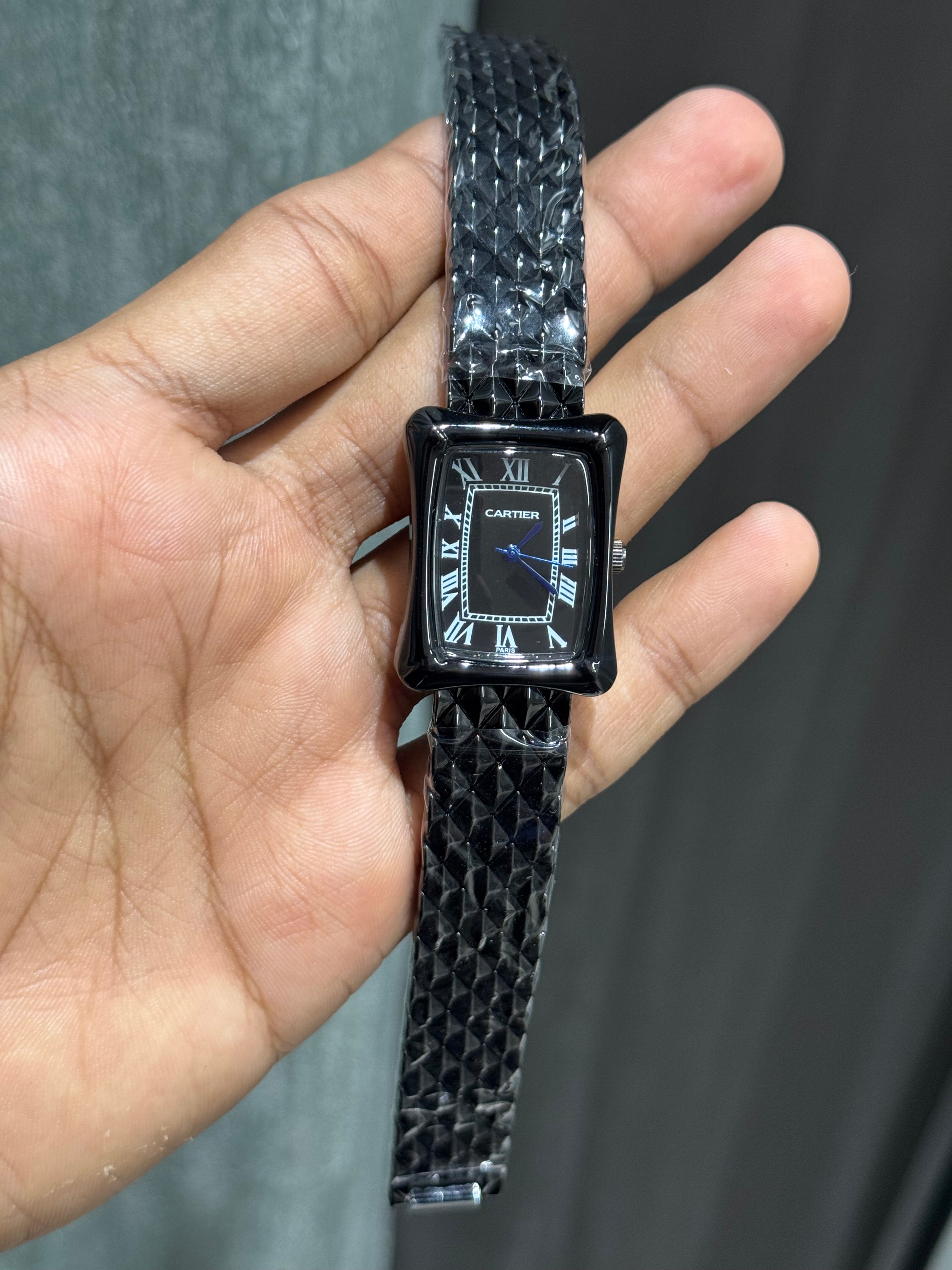 Cartier All Black Designer Premium Watch