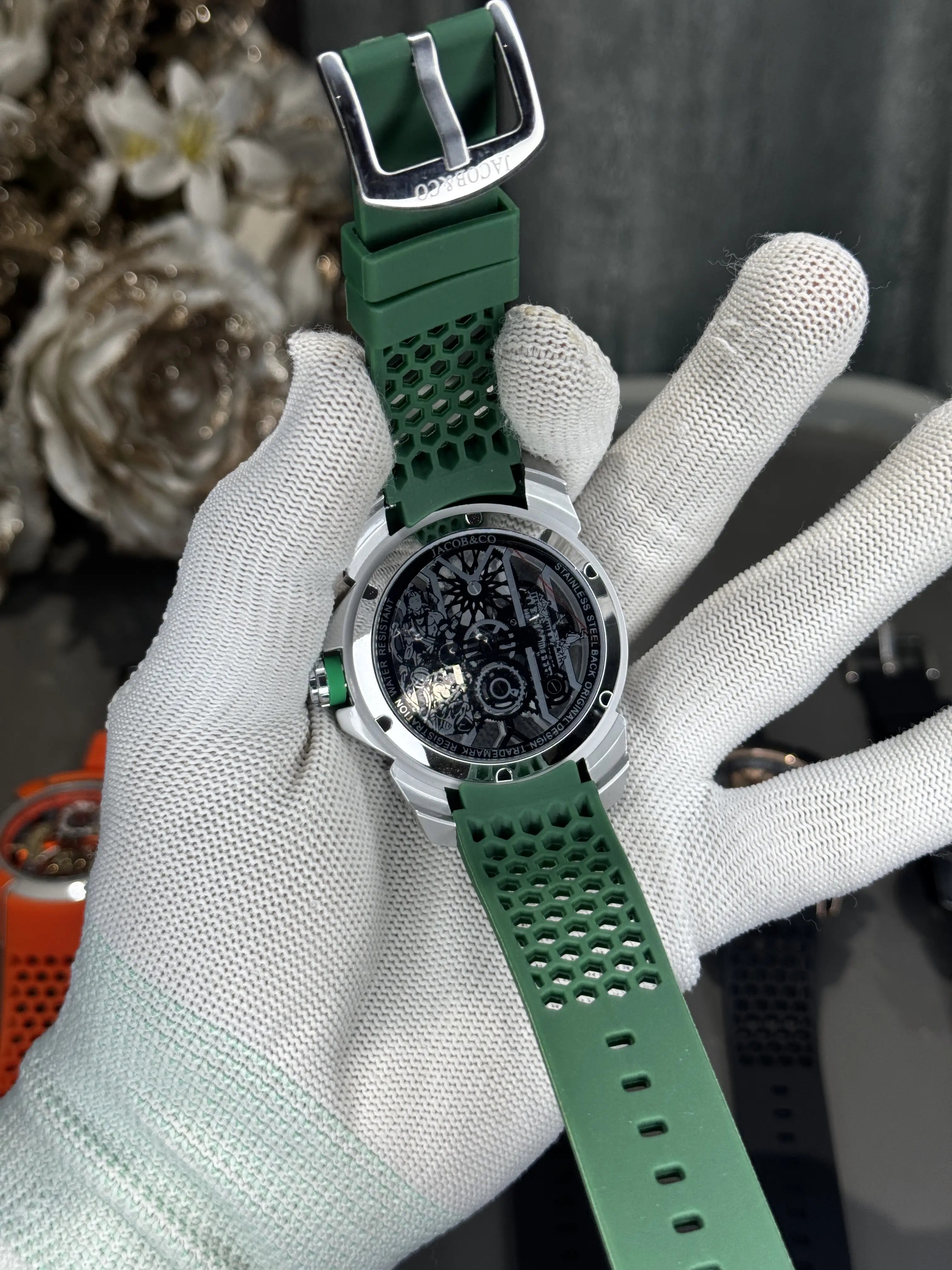 Jacob&Co. ram... Silver Green Quartz Watch Secondary image