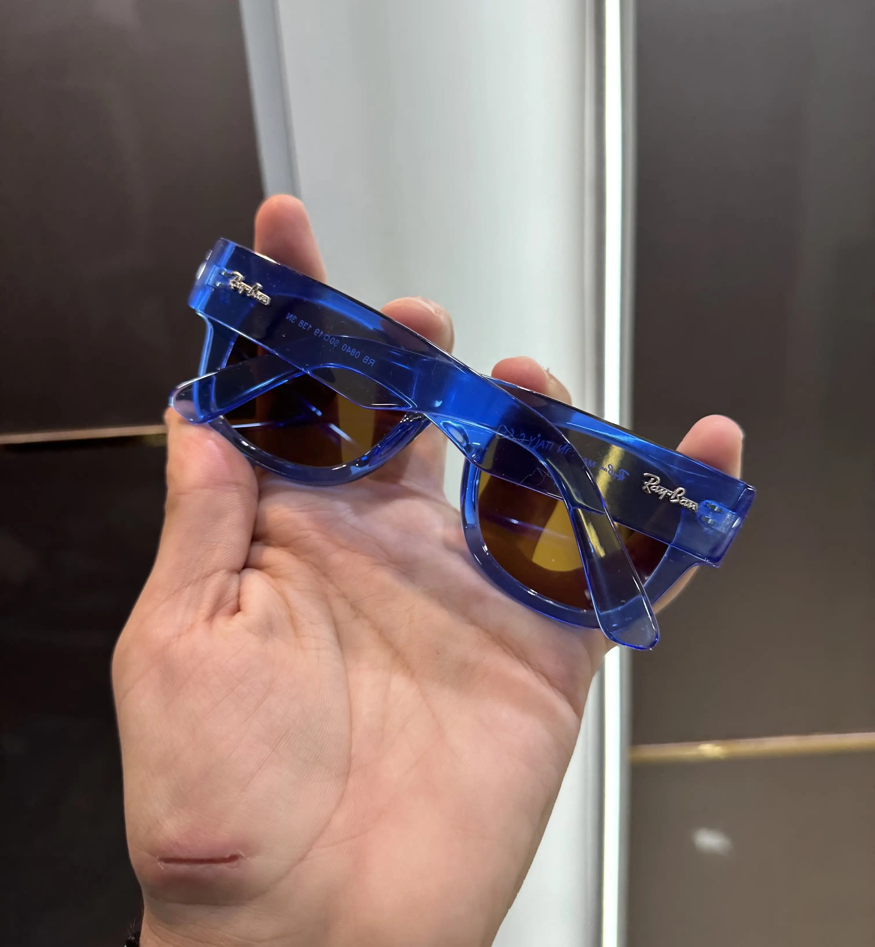 Ray  Ban Mega Wayfarer Blue Brown Premium Shades 840