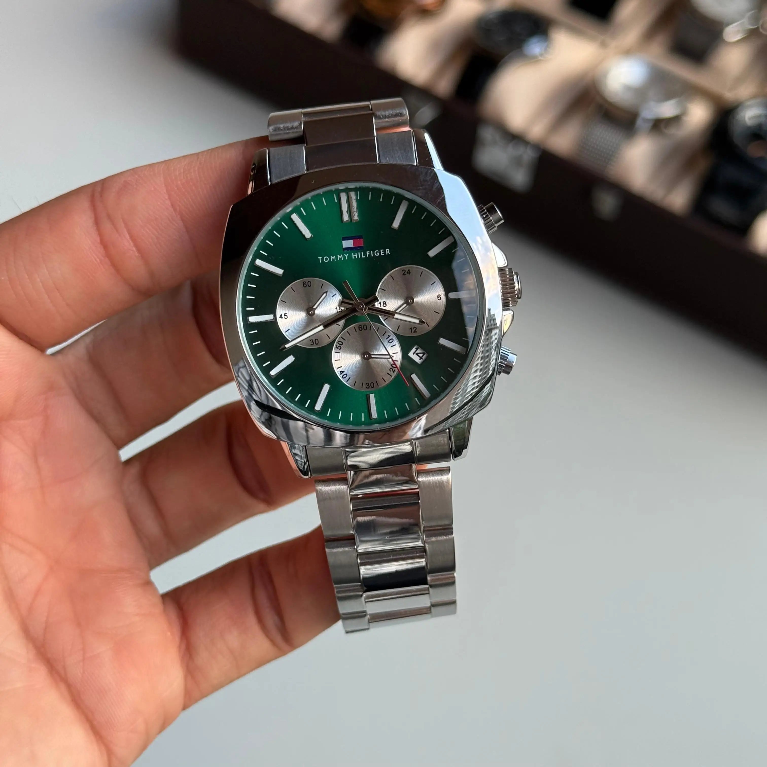 Tommy Hilfige_r Chronograph Silver Green Dial Main image