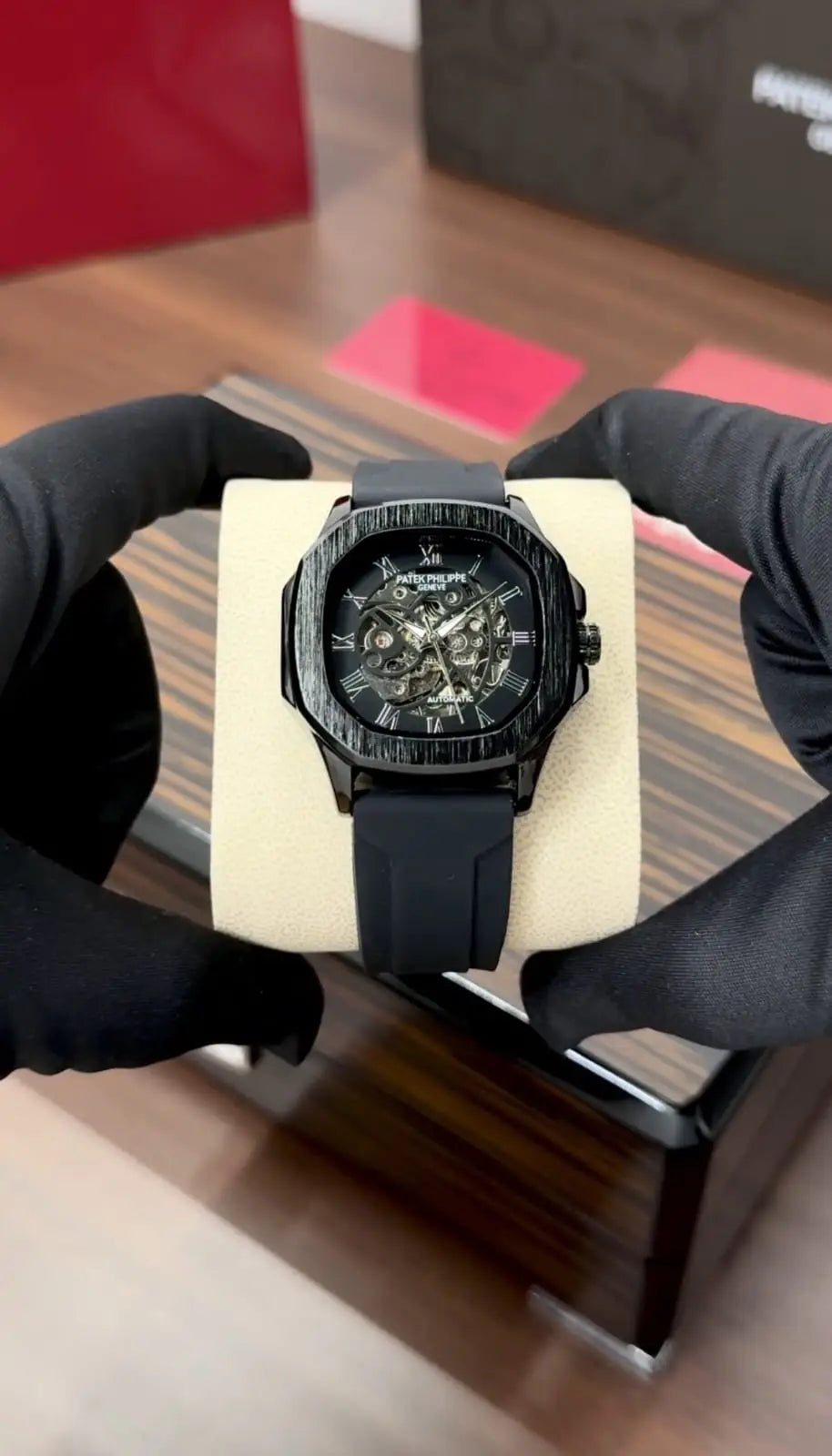 Patek Phillep e Skeleton Automatic Silicone Black Secondary image