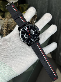 Tommy Hilfige r Decker Black Premiim Chrromograoh Watch