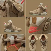 Jordan Retro 6 British Khakhi Semi Ua Quality Suede Quality  with Dust Bag
