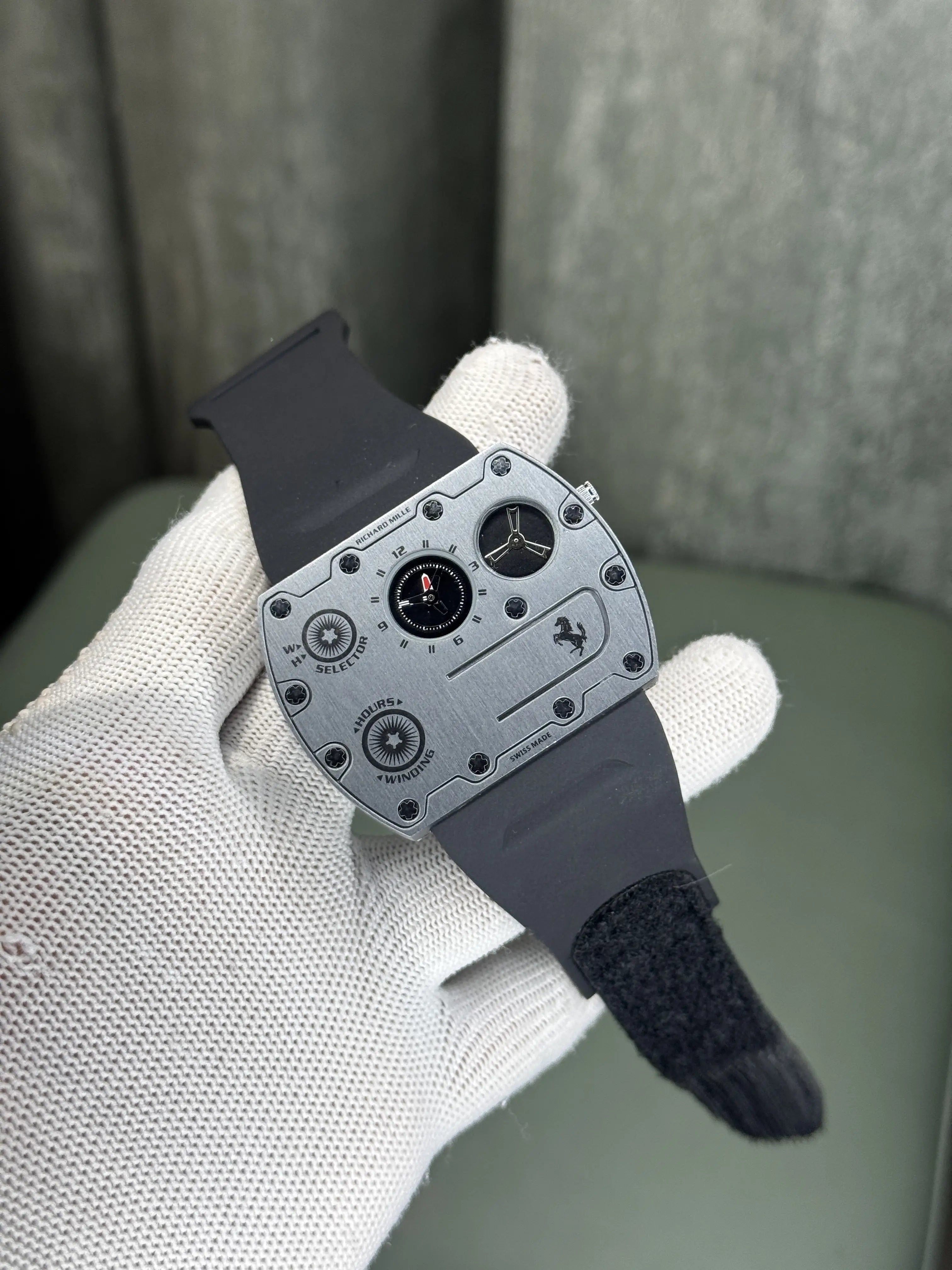 Richard Mille Ferrari Slim Silver Black Premium Watch