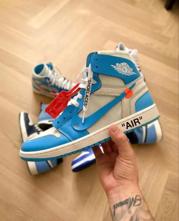 Nik_e Jordan retro 1 X off white UNC Blue