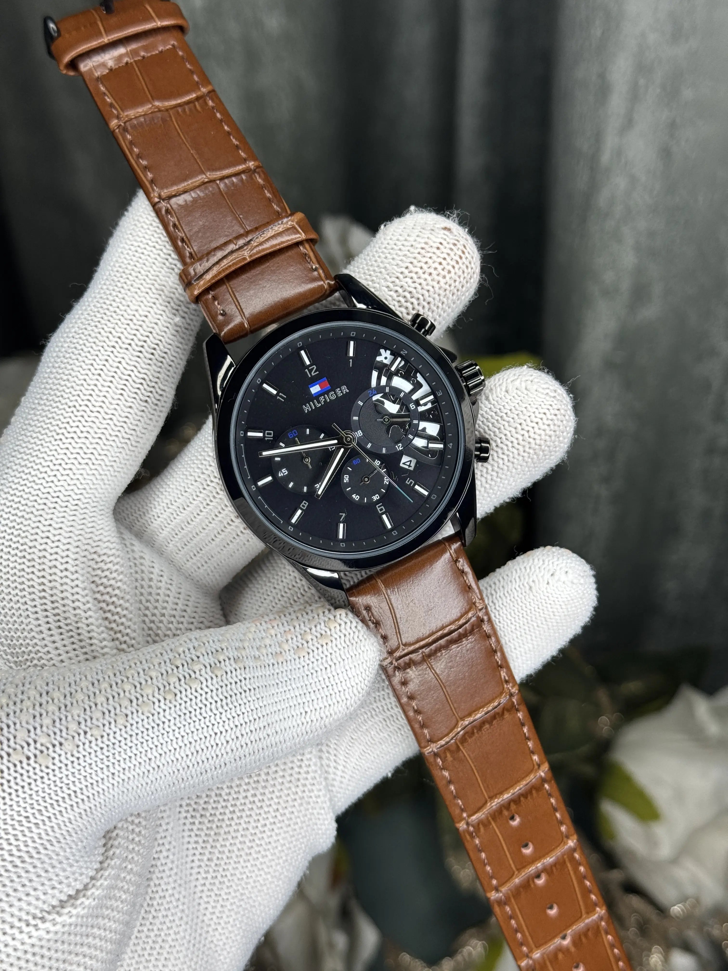 Tommy Hilfige r Black Brown Chronograph Premium Watch Secondary image