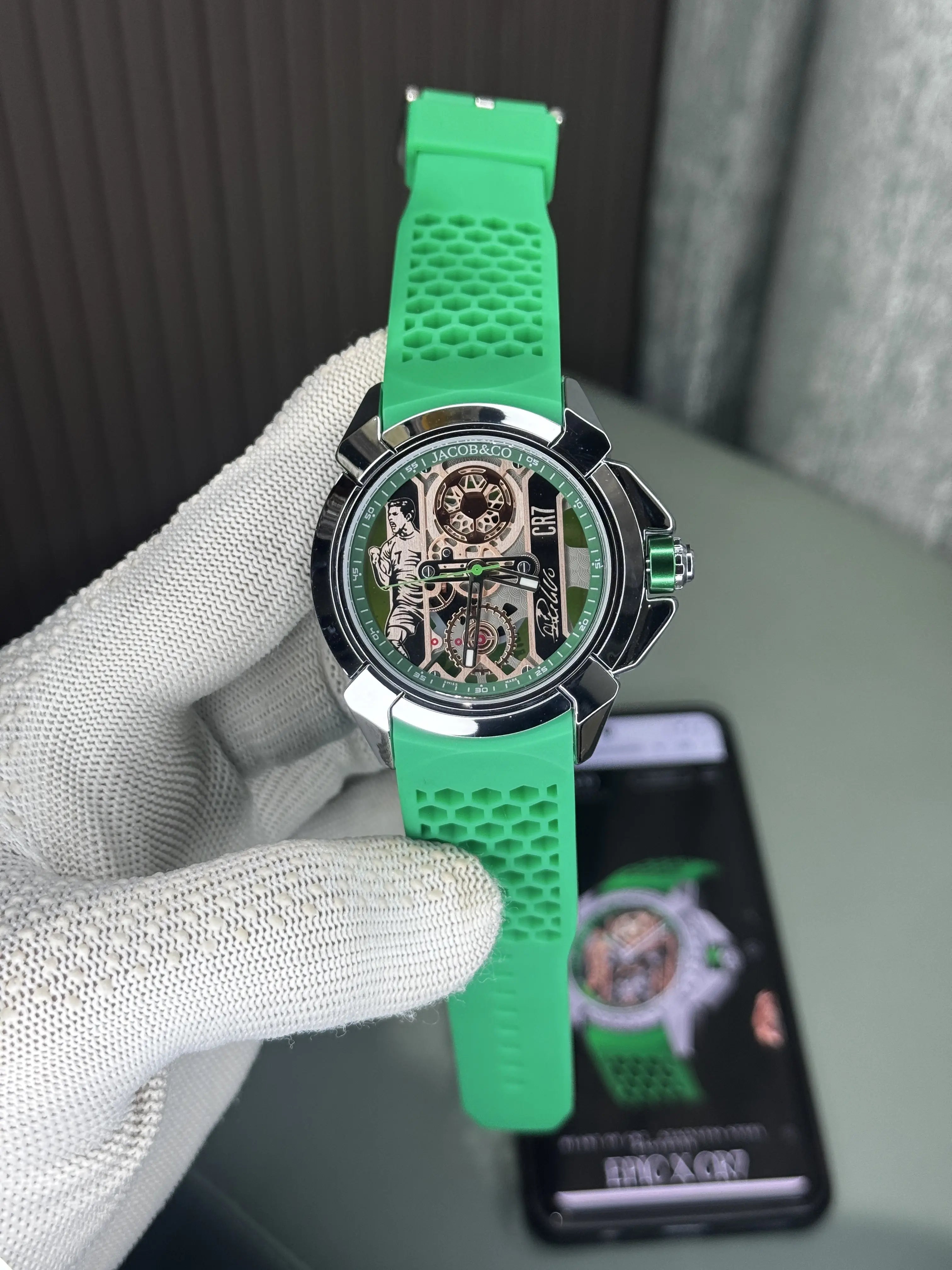 Jacob&Co. Sweep Silver Green Cr7 Quartz Watch Main image