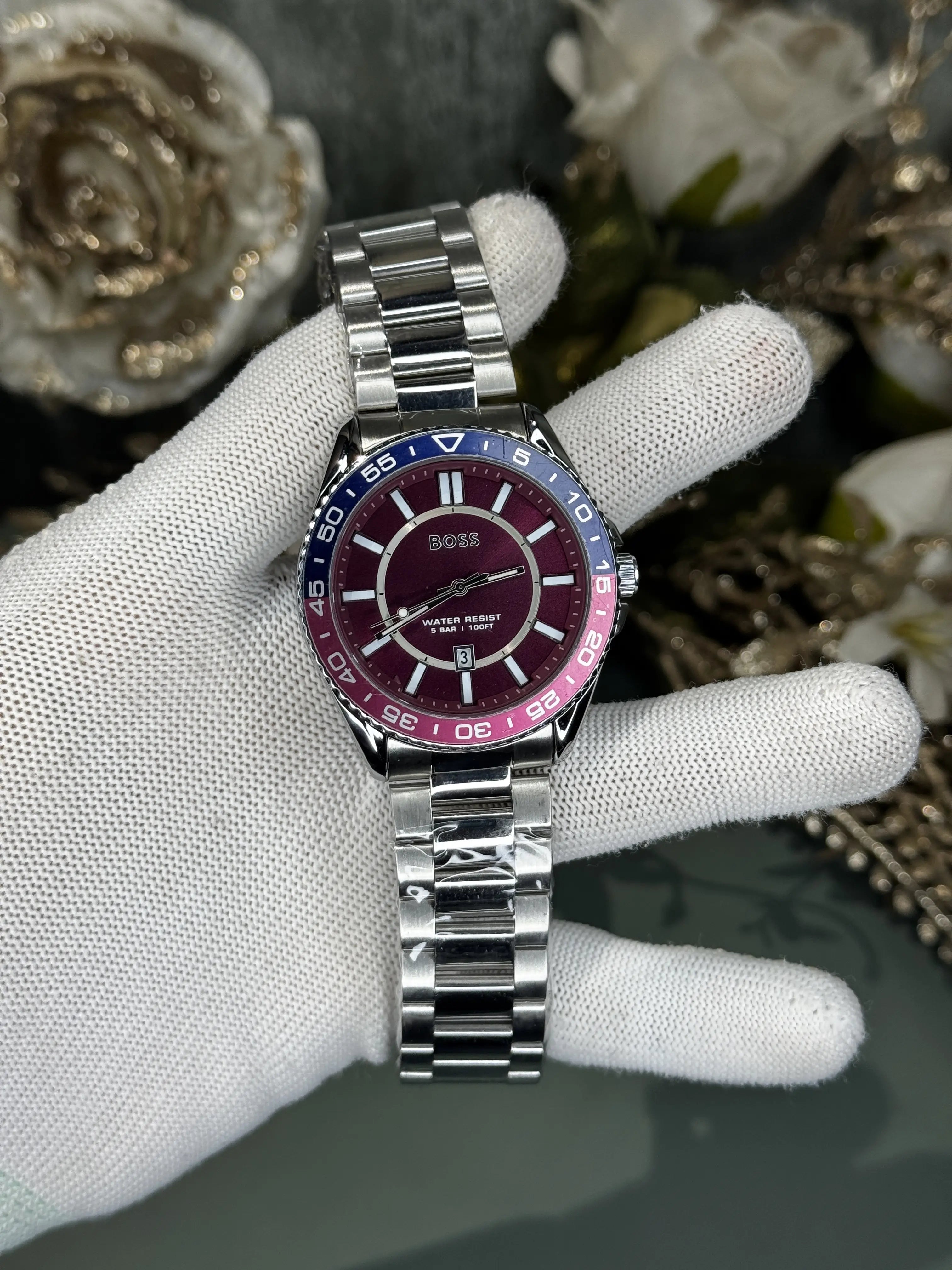 Hugo Boss Runner Red Dial Premium Quartz Watch Main image