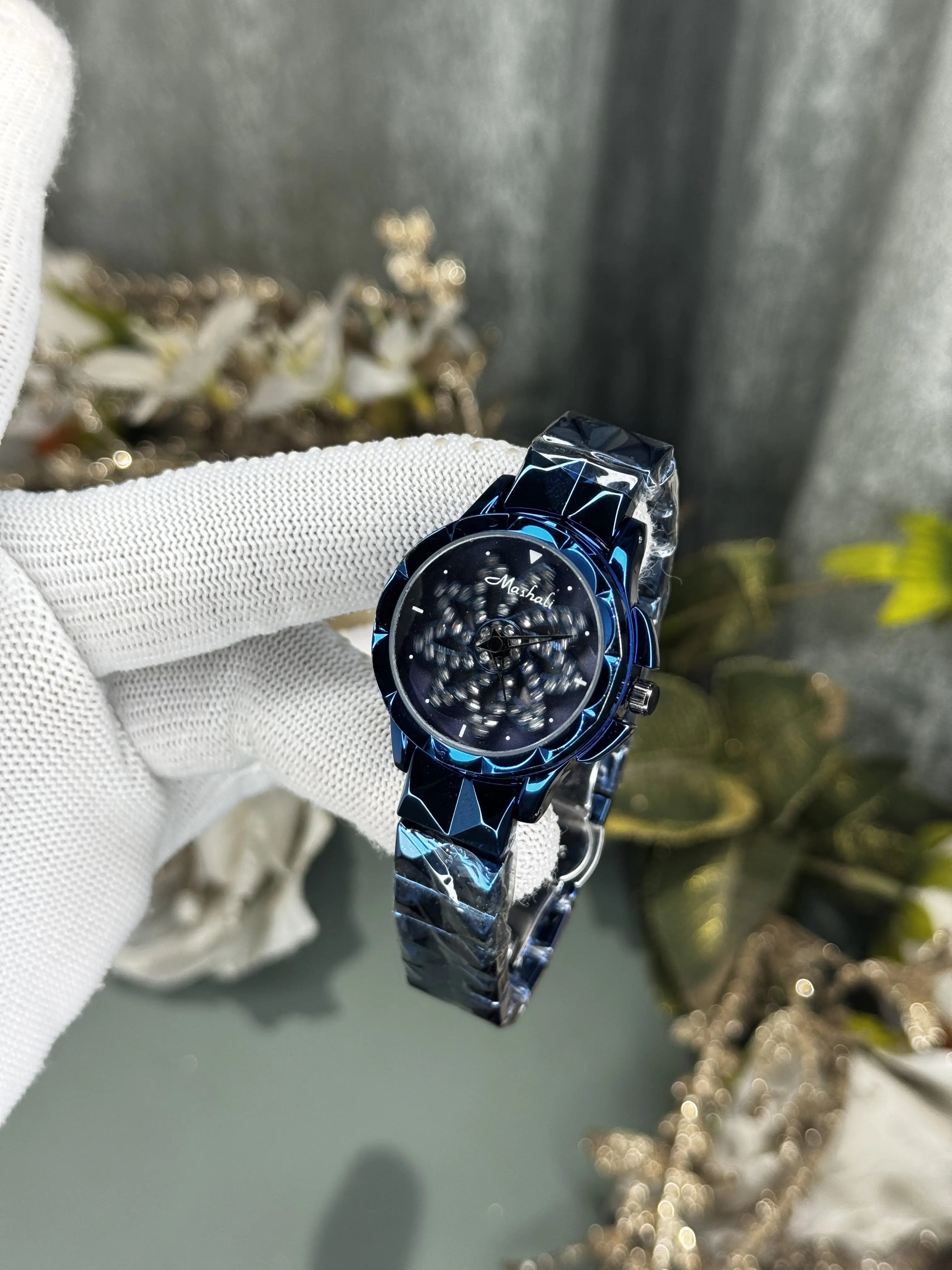 Mashali All Blue Rotating Floral Purple Premium Watch Main image