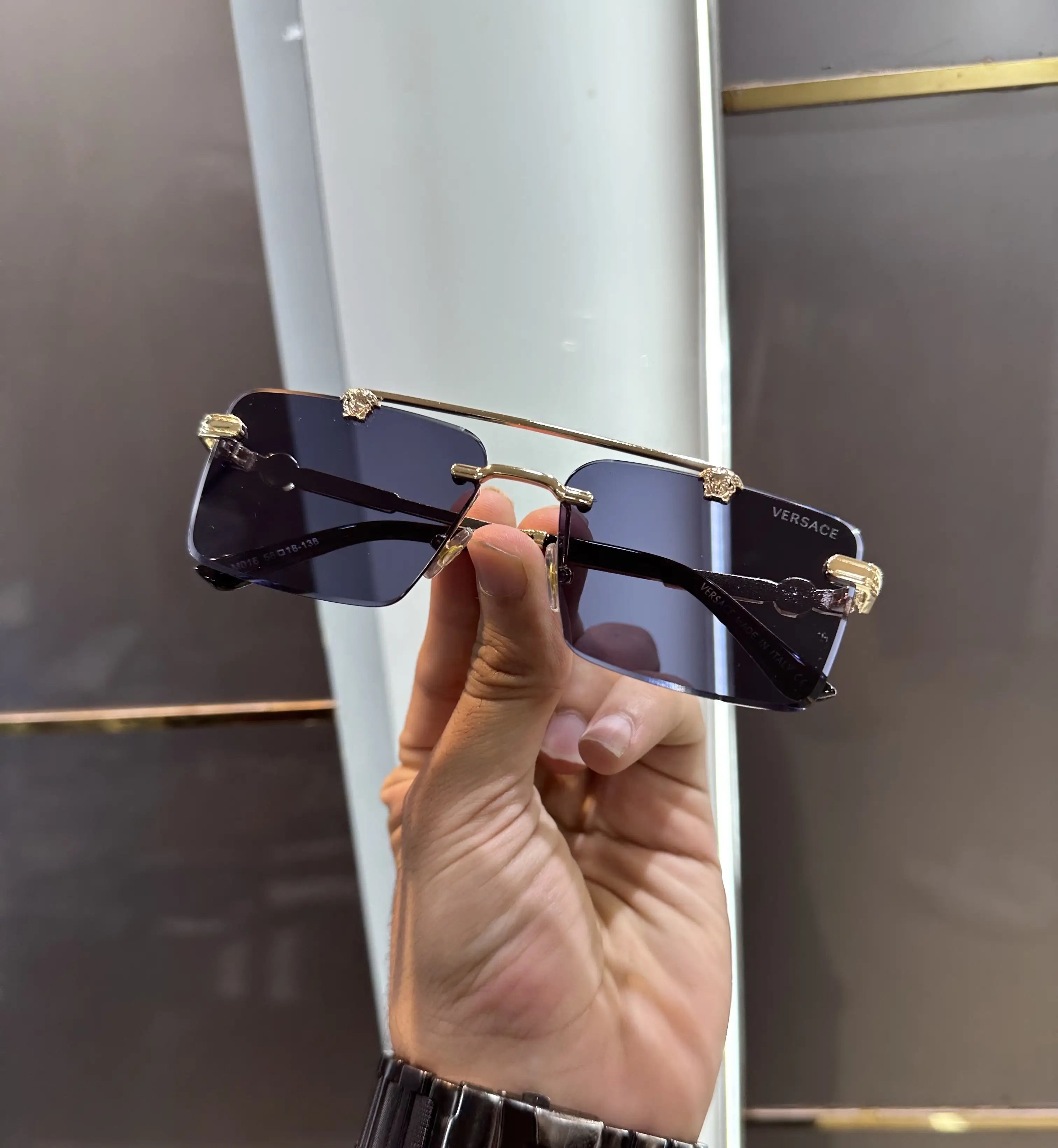 Versace Gold Black Premium Metal Shades 016