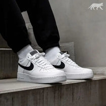 Nik_e AirForce 107 White and Black Swoosh Leather