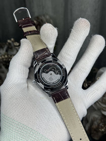 Patek Philipp e Brown White Leather Strap Premium Watch