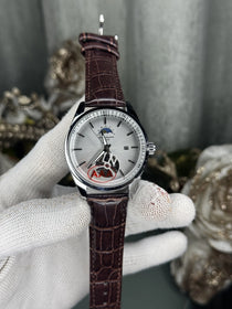 Patek Philipp e Brown White Leather Strap Premium Watch