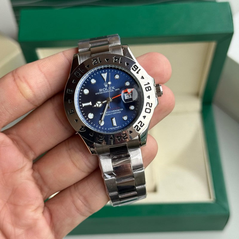 Role x Oyster Perpetual Explorer 2 0 Quartz Silver Blue