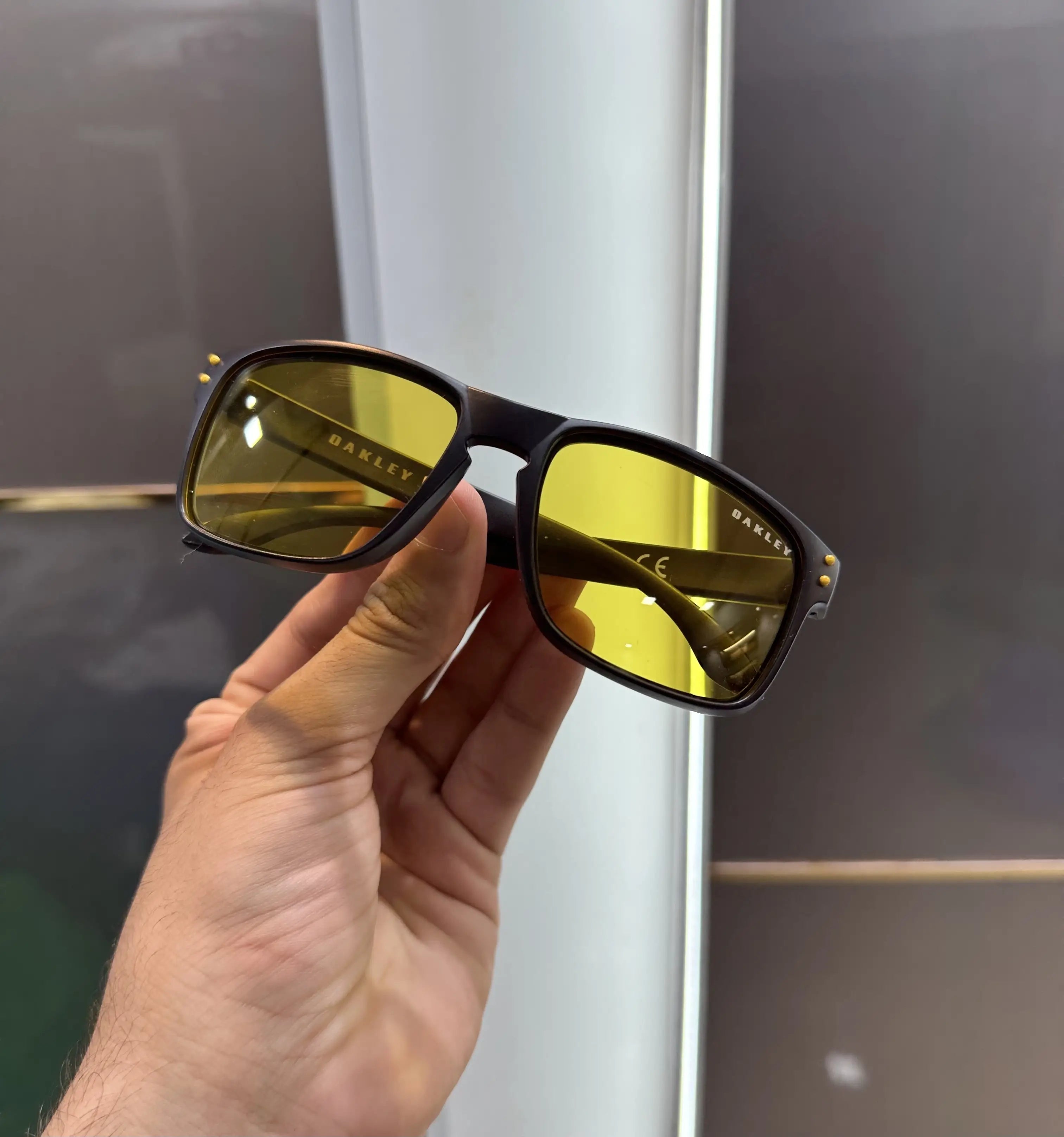 Oakley Matt Black Yellow Premium Shades 3056 Main image