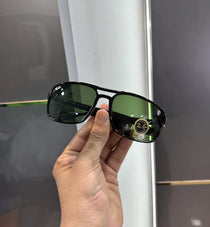 RayBan Black Green Glossy Premium Shades 4375