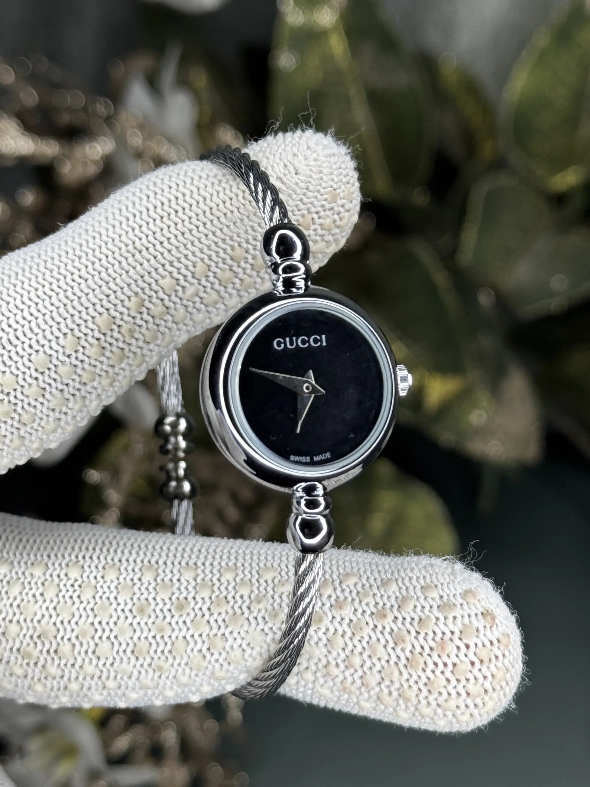 Gucc i Bracelet Silver Black Premium Watch