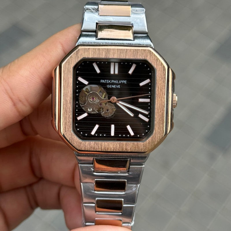 Patek Phillep e Nautilus Automatic Square Half Open Two Tone Black Dial Secondary image